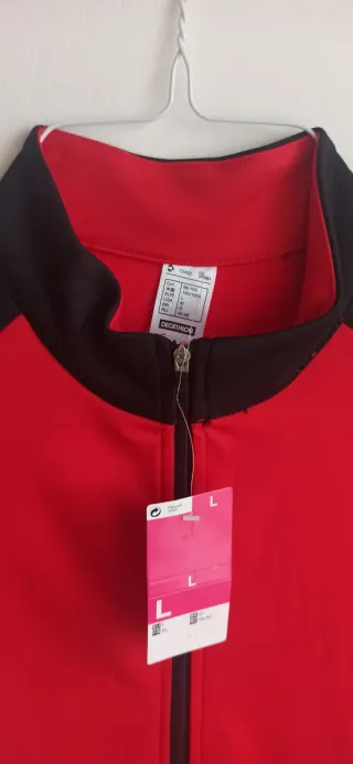 Maillot Ciclismo Btwin Rojo Negro Blanco