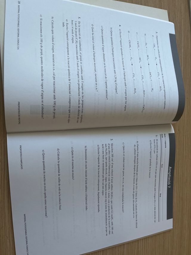 Gamma ciències de la naturalesa, física i quími...