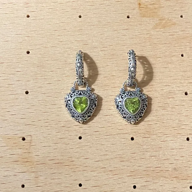 Pendientes Corazón Peridoto natural
