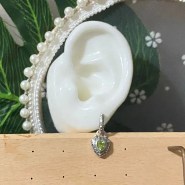 Pendientes Corazón Peridoto natural