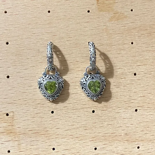 Pendientes Corazón Peridoto natural