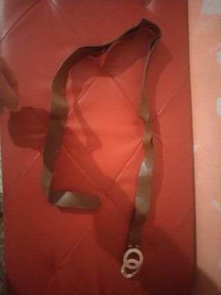 Cintura donna marrone con fibbia doppio anello