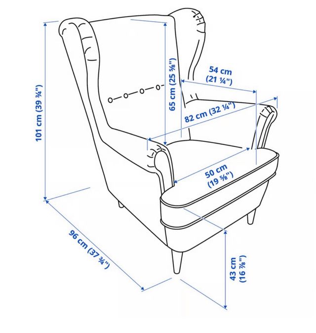 Sillón orejero IKEA STRANDMON gris