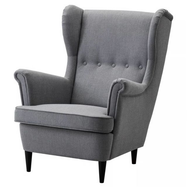 Sillón orejero IKEA STRANDMON gris