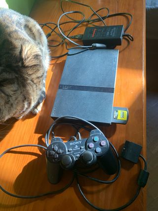Consola Sony PS2 Negra + Mando y Adaptador