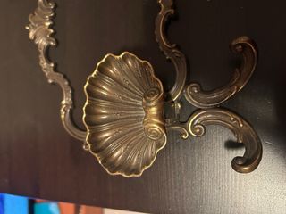 Appendiabiti ottone con conchiglie vintage