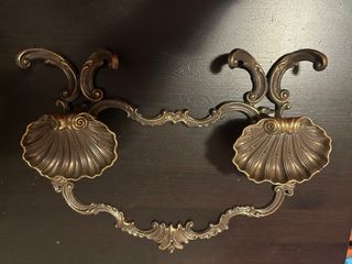 Appendiabiti ottone con conchiglie vintage
