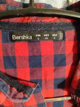 Camicia quadri Bershka uomo rosso/blu