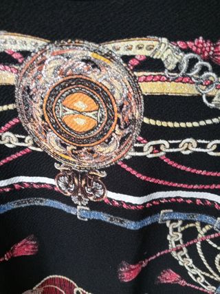 Vestido Zara Estampado Cadena Talla M