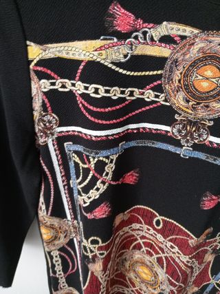 Vestido Zara Estampado Cadena Talla M