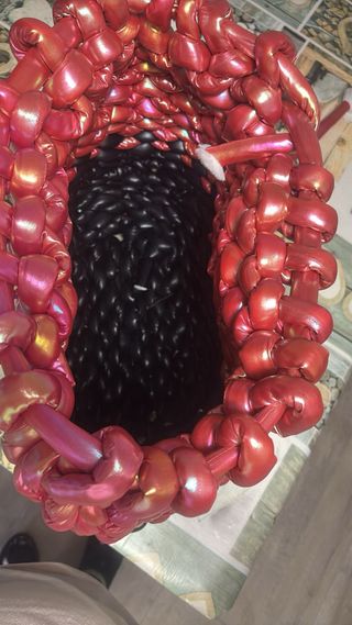 Borsa Chunky Metallizzata Rosa Nero