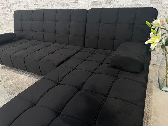 Sofá Cama Chaise Longue Negro