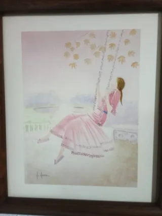 Set di 4 quadri ad acquerello da donna