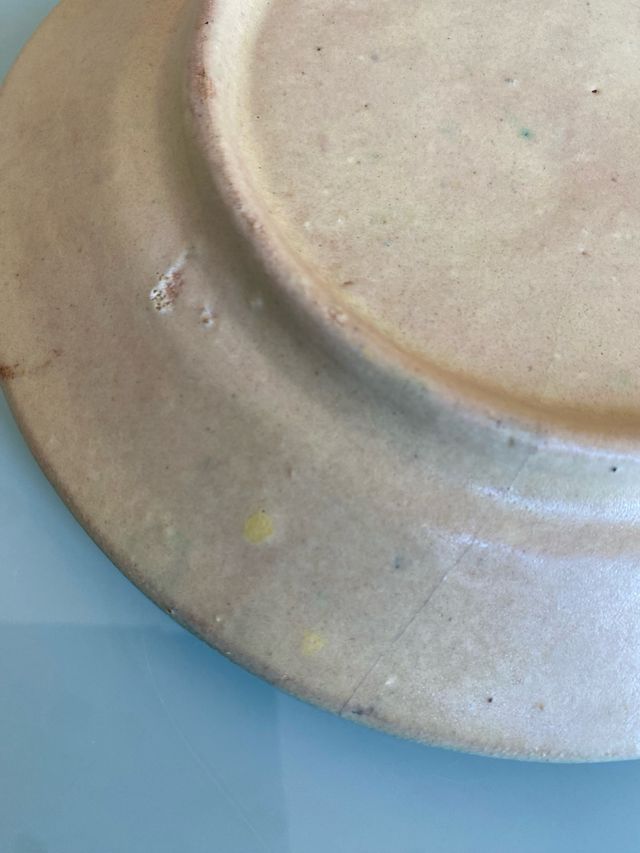 PLATO DECORATIVO ANTIGUO ARTESANAL CAVE CANEM