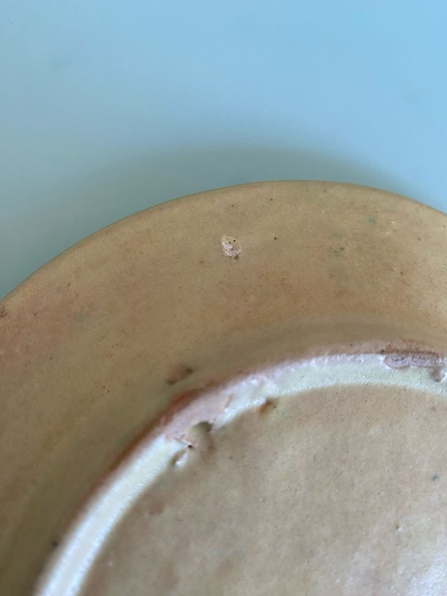 PLATO DECORATIVO ANTIGUO ARTESANAL CAVE CANEM