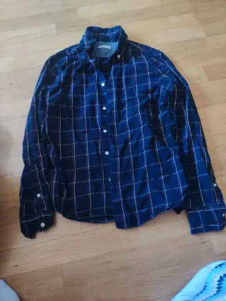 Camisa de cuadros azul talla S