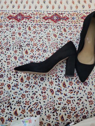 Tacones Antelina Negros Talla 41