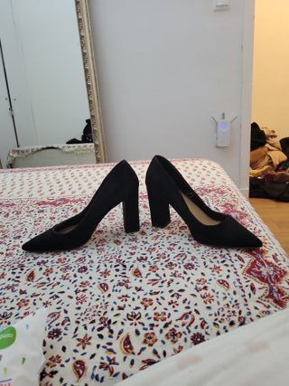 Tacones Antelina Negros Talla 41
