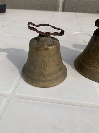 Set 5 Campane Bronzo Antiche Numerata