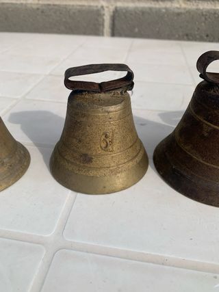 Set 5 Campane Bronzo Antiche Numerata