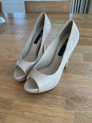 Zapatos Salón Mango Talla 37 Nude