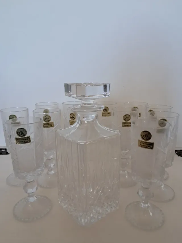 Set 12 Bicchieri Cristallo & Caraffa
