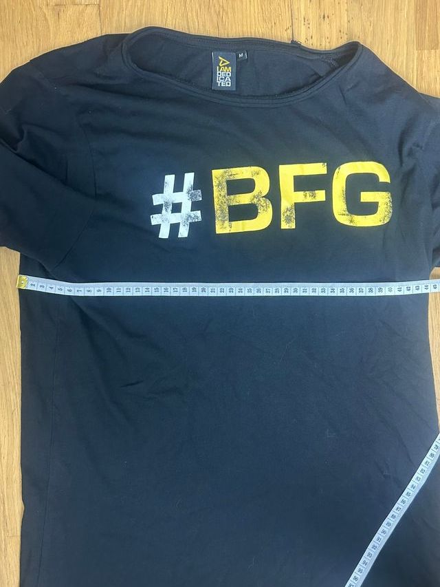 T-shirt da palestra I am Dedicated BFG gialla con logo frontale