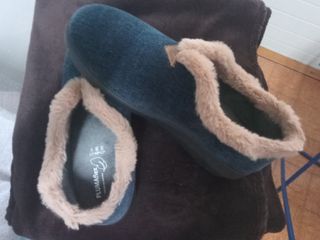 Zapatillas casa mujer Plumaflex azul y beige