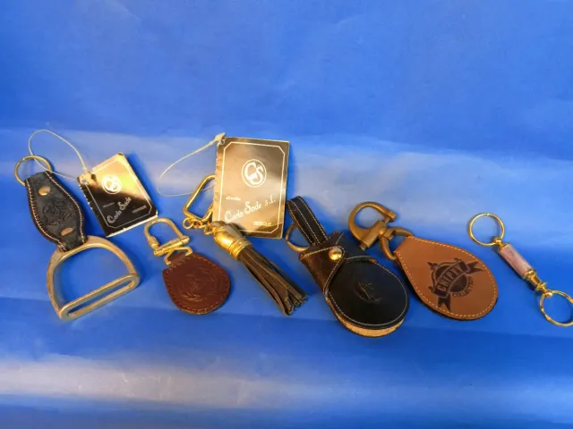 Set di 6 portachiavi in pelle e metallo