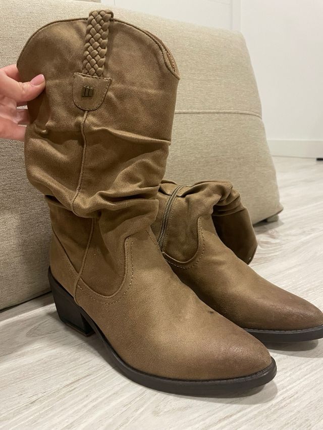 Botas cowboy beige/marrón
