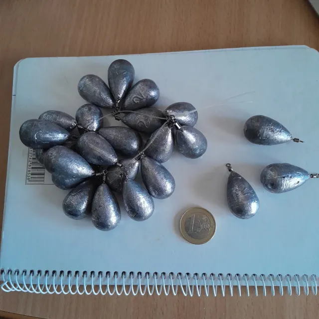 Plomos de pesca lágrima N2 20 unidades