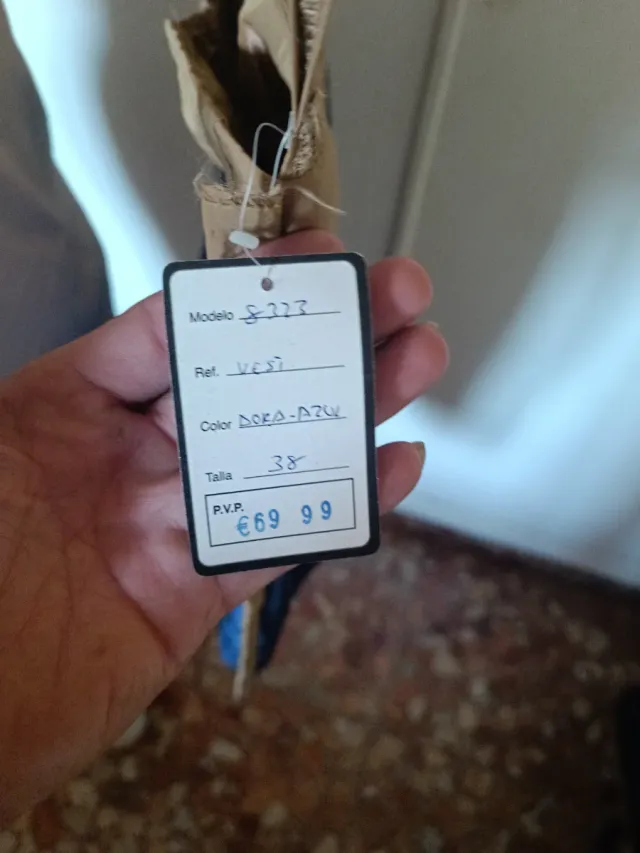 Vestido fiesta azul y dorado