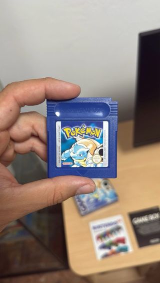 Cartuccia e scatola per Game Boy Pokémon Blue