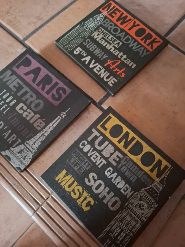 3 Cuadros Decorativos Ciudades