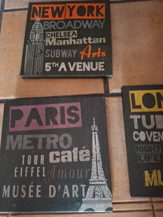 3 Cuadros Decorativos Ciudades