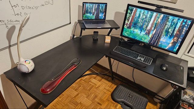 Mesa Escritorio Esquinera Negra L