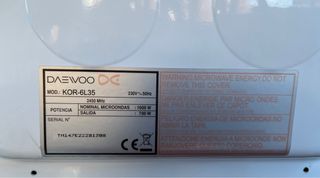 Microondas DAEWOO SIN Grill