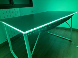 Mesa Gaming con LED 140*80cm blanca. NUEVO PRECIO!