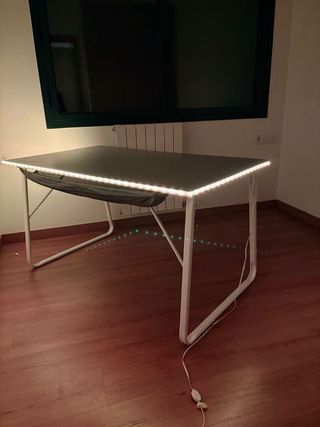 Mesa Gaming con LED 140*80cm blanca. NUEVO PRECIO!