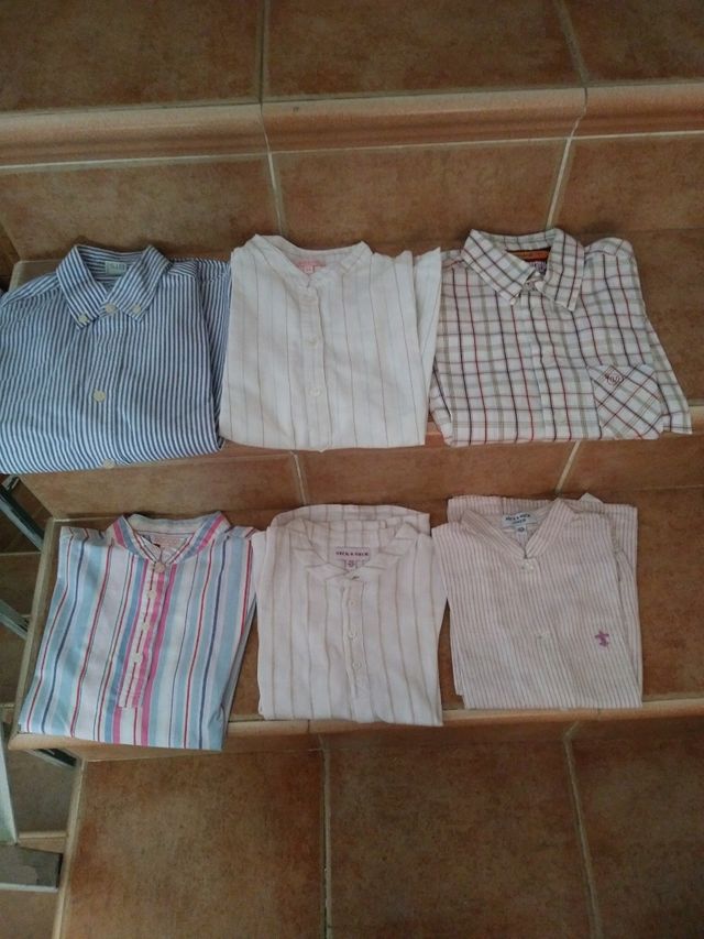 Lote 6 Camisas Manga Larga Niño Talla 6