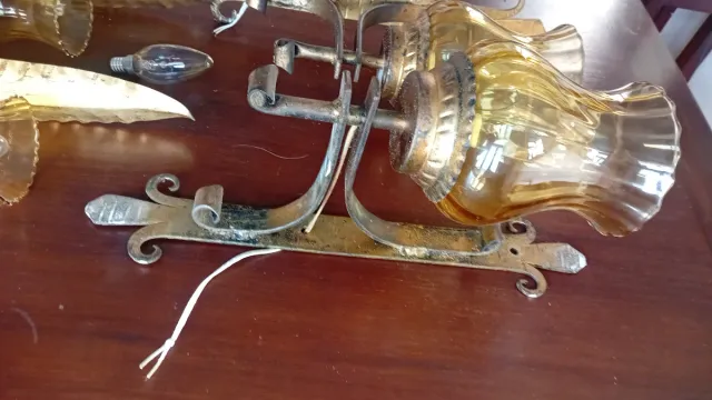 Lámparas de pared vintage doradas