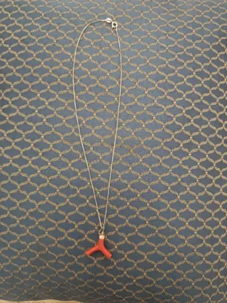 Collana Argento 925 Corallo Rosso