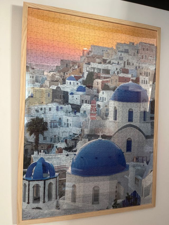 Puzzle Santorini con Marco de Madera