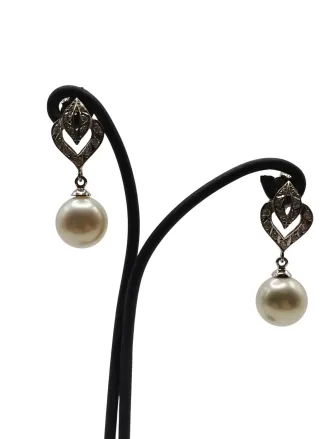 Pendientes Oro Circonitas Perlas