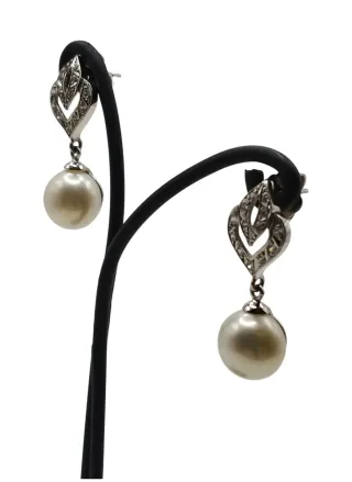 Pendientes Oro Circonitas Perlas