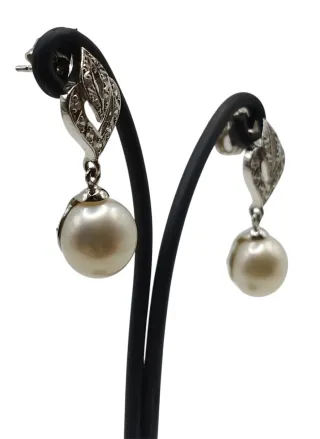 Pendientes Oro Circonitas Perlas