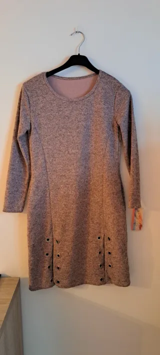 Vestido gris y rosa talla única