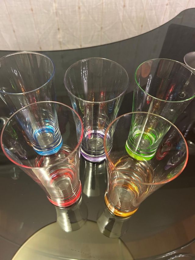 Juego 5 vasos de tubo multicolor