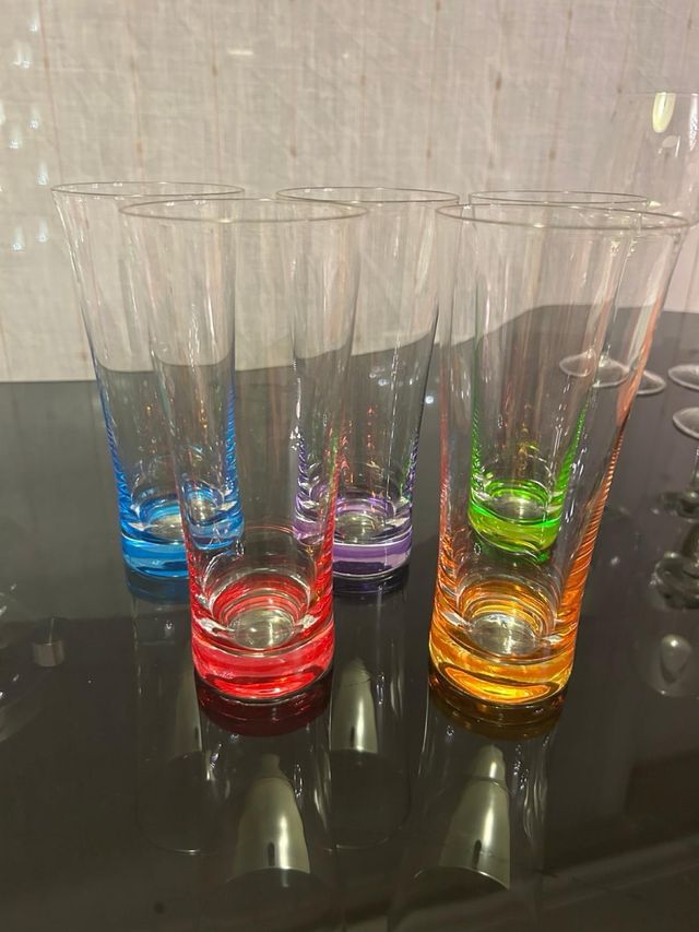Juego 5 vasos de tubo multicolor