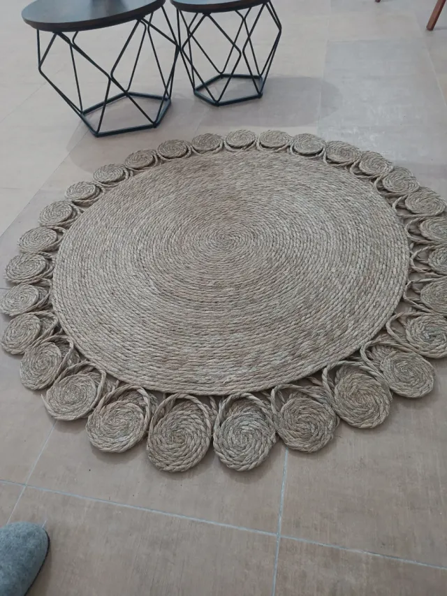 Dos Alfombras redondas yute efecto esparto